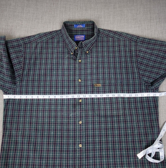 Vintage Pendleton 100% Cotton Button Down Pocket Shirt. Plaid Green and Red. XL - Picture 6 of 7